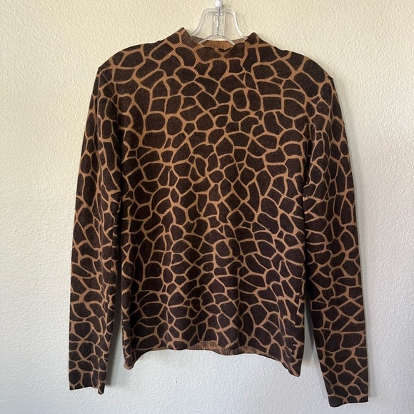 Casual Corner Sweaters - Vintage Causal Corner Giraffe Lambswool & Rabbit Fur Sweater Women Size S
